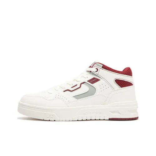 361° Anti Slip Wear Resistant Low Top Skateboard Shoes Men's White Red