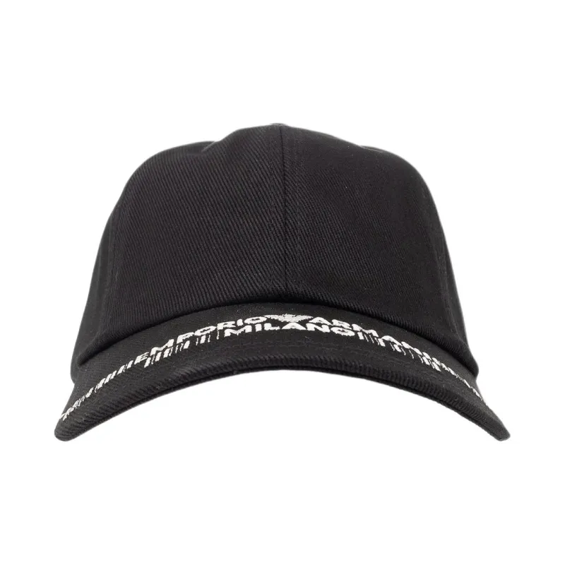 EMPORIO ARMANI Cotton, Viscose Baseball Caps Men's Black-0
