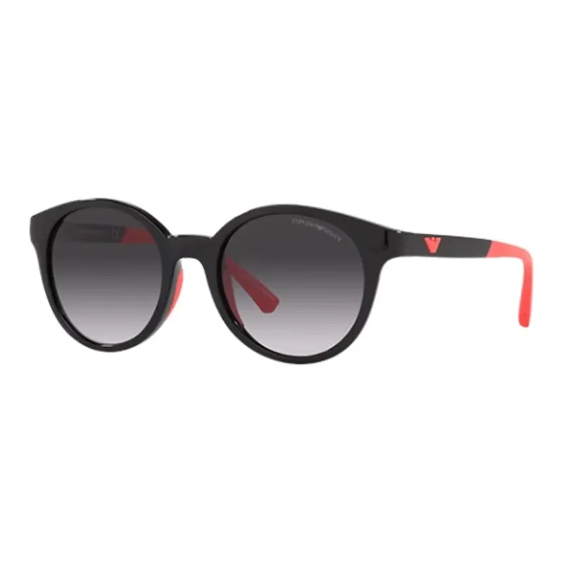 EMPORIO ARMANI Plate Frame Round Sunglasses Kids' Black-0