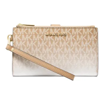 MICHAEL KORS Jet Set Coated Canvas Wallet Large Size Women's Camel
