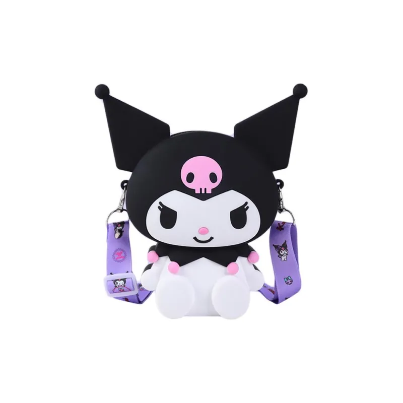 Sanrio Kuromi My Melody PVC Shoulder Bag, Crossbody Bag Medium Size Women's White/Black/Pink/Purple-0