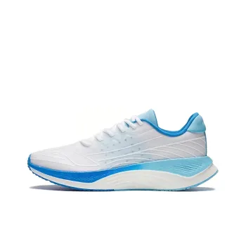 LiNing Cushioning Anti Slip And Wear Resistant Low Top Running Shoes Men's White Blue