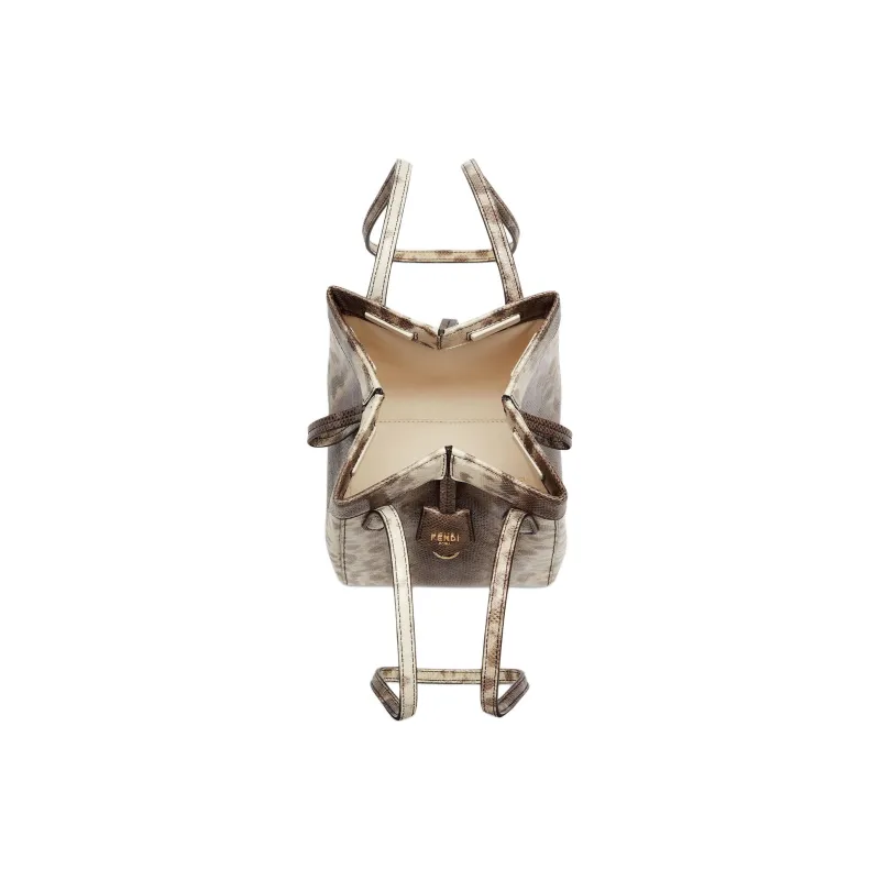 FENDI Calon Leather Bucket Bag Handbag Shoulder Bag Women's Light Umber-4