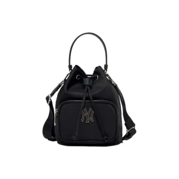 MLB Nylon Fabric Bucket Bag, Shoulder Bag, Handbag, Crossbody Bag Regular Unisex Black