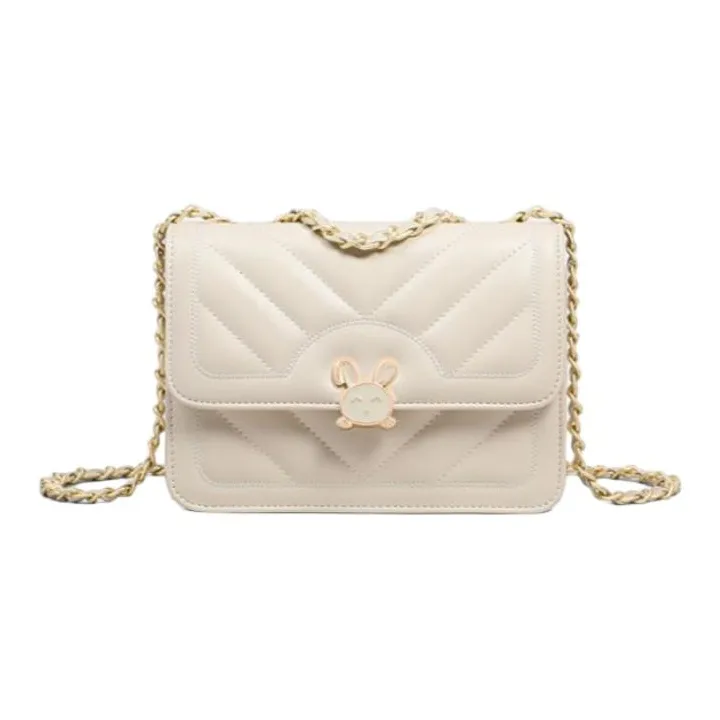 C°BANNER Composite Material Chain Bag, Small Square Bag, Shoulder Bag, Crossbody Bag Regular Women's White-3