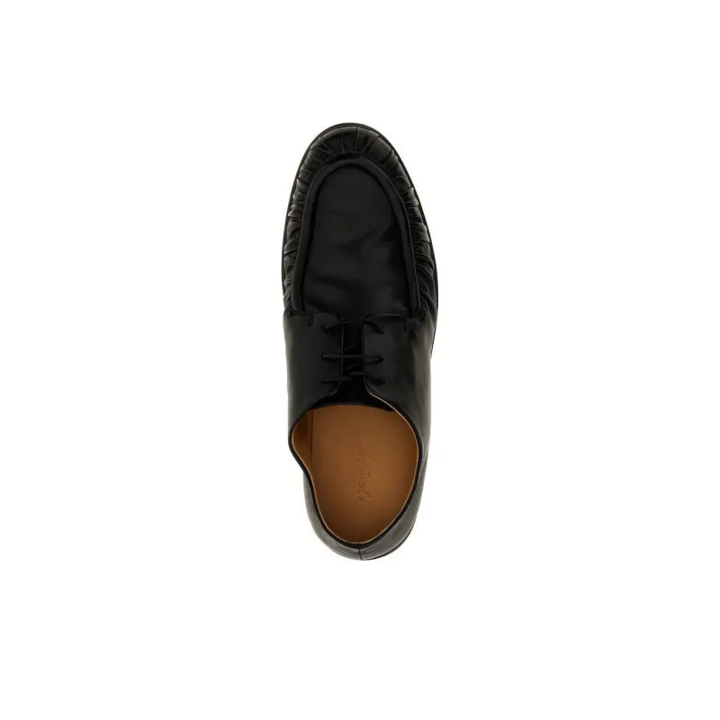 Marsèll Round Toe Ruched Lace Up Shoes-4