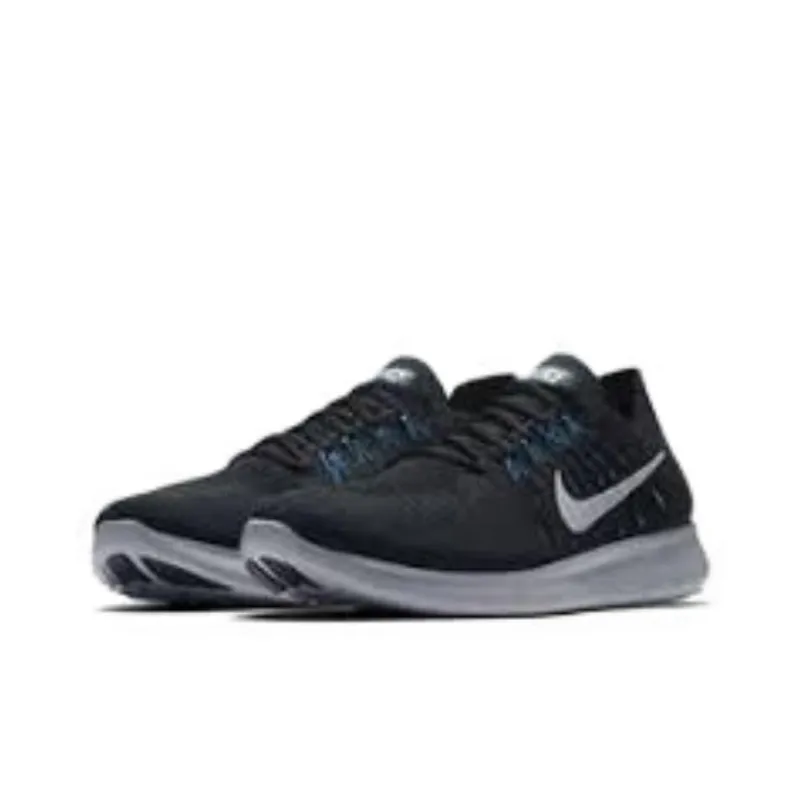 Nike Free RN Flyknit Cushioning, Wear Resistant Low Top Running Shoes Unisex Black-2