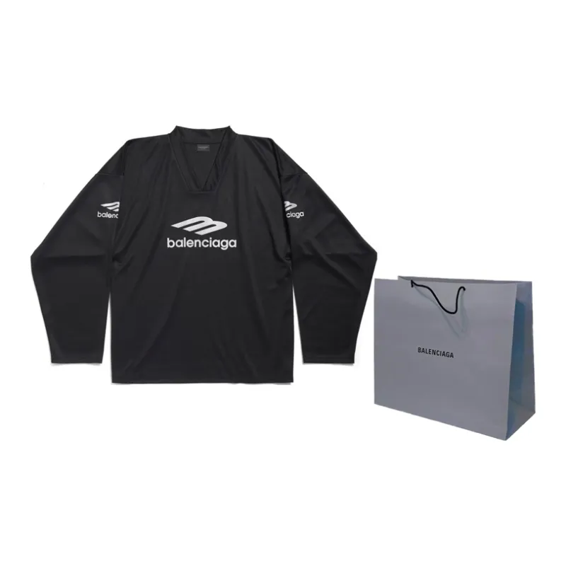 Balenciaga FW24 T Shirt Men's Loose Fit Style Black-2