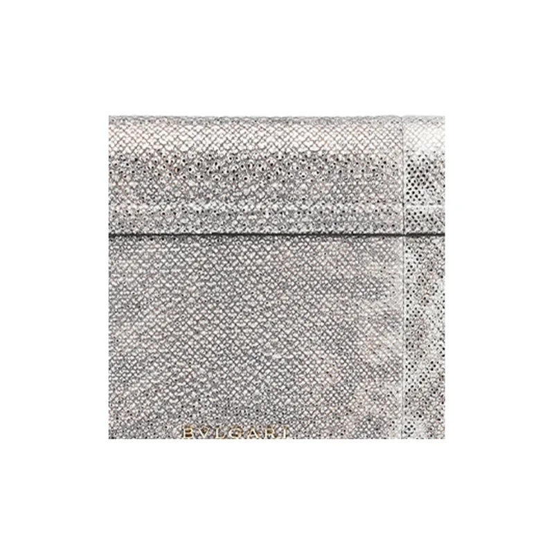 BVLGARI Snake Skin Clutch Women's White-5