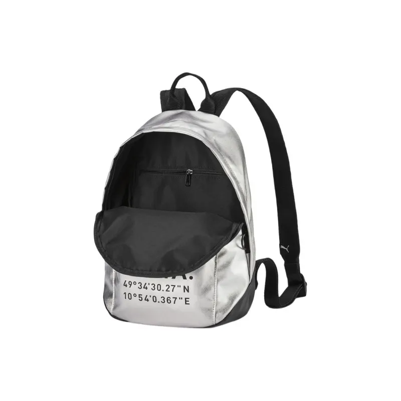 PUMA Artificial Leather Backpack Regular Unisex Silver-4