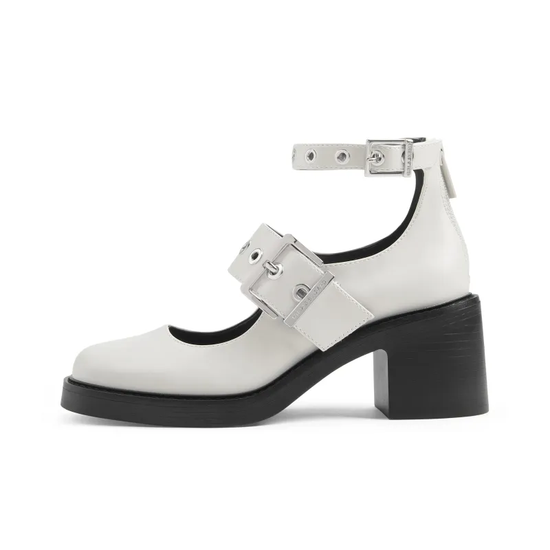 CHARLES&KEITH Small CK Gothic Lolita Style Women's Casual Shoes 6.8cm Women's Black/White-3