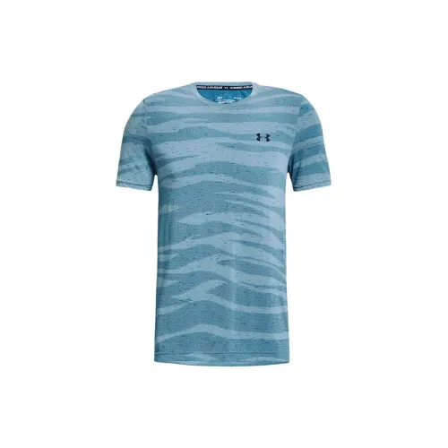 Under Armour T-Shirts Men Turquoise Gray Green