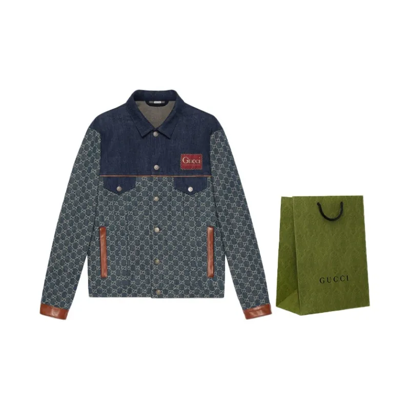 GUCCI Gg Monogram Eco Washed Organic Denim Jacket-1