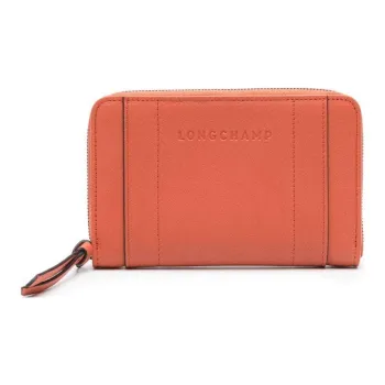 LONGCHAMP 3D Calfskin Wallet Women's Ochre