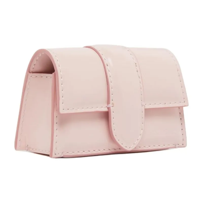 Jacquemus Cotton With Calfskin Earphone Case Mini Women's Pink-1
