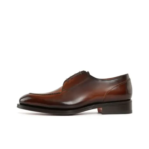 Santoni Dress Shoes Men Low-Top Brown Black