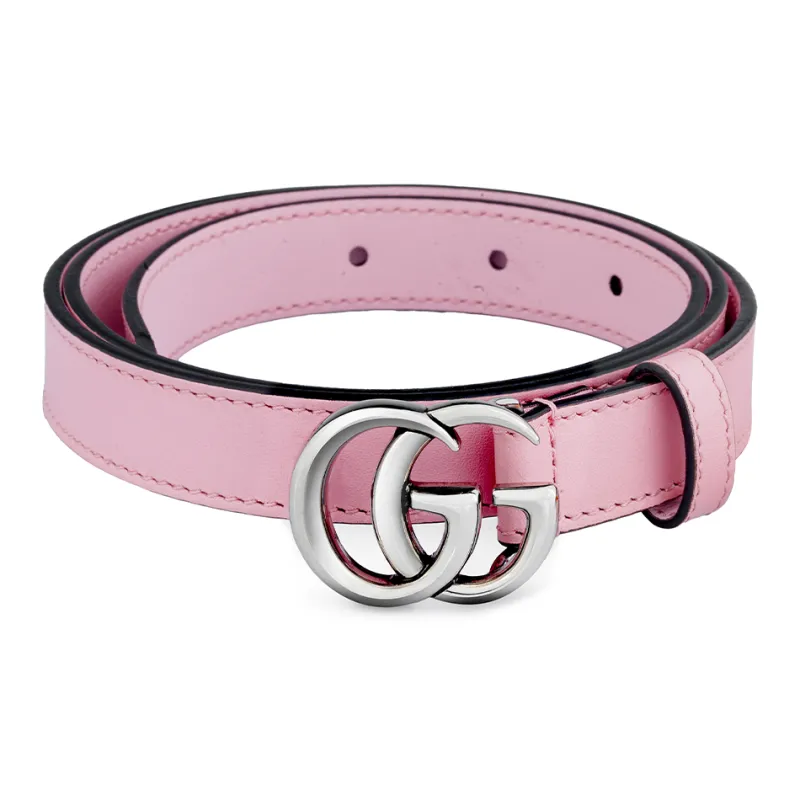 GUCCI Thin Belt Double G Buckle .8 Width-0