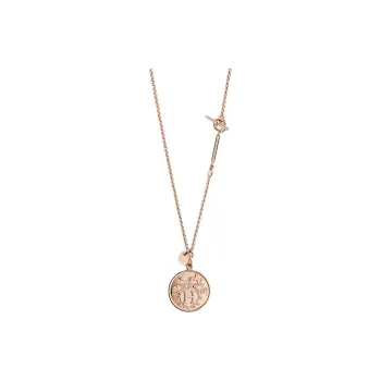 HERMES 18K Rose Gold Diamonds Necklaces Unisex Rose Gold