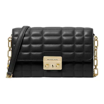 MICHAEL KORS Leather Shoulder Bag Crossbody Bag Large Size Women's Black