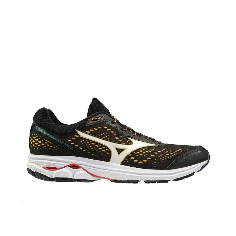 Mizuno Wave Rider 22 Cushioning Anti-Slip And Wear-Resistant Low-Top Running Shoes Men's Black White Yellow-1