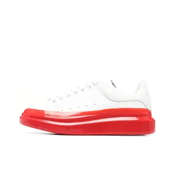 Alexander McQueen Oversized Stylish Skateboarding Shoes Men's White Red