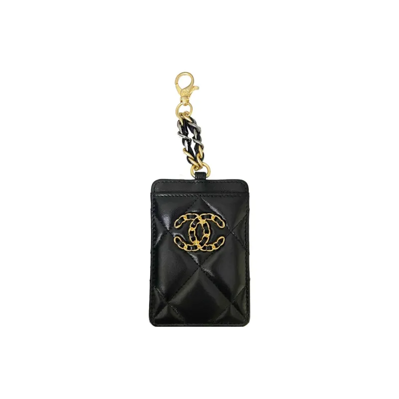 CHANEL 19Bag Sheepskin Card Holder Card Holder Women's Black-0