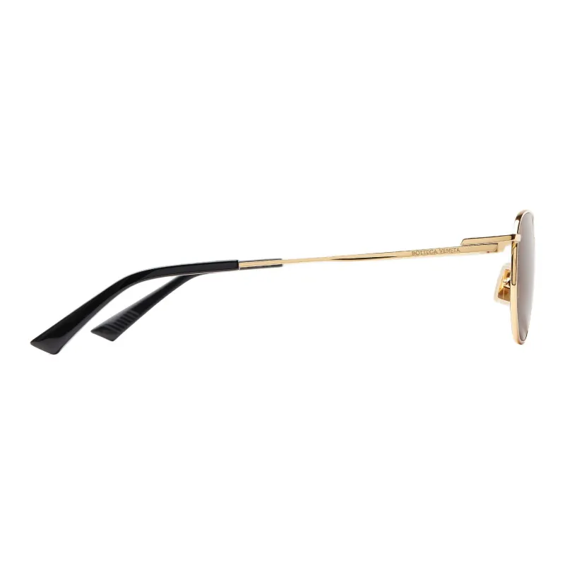 Bottega Veneta Acetate Metal Oval Sunglasses Women's Gold-1