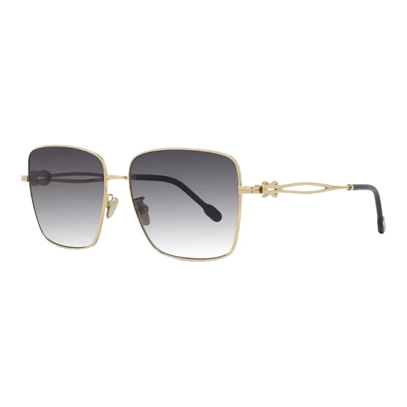 FRED Acetate Metal Gold Plated Irregular Shape Sunglasses Unisex Gold-0