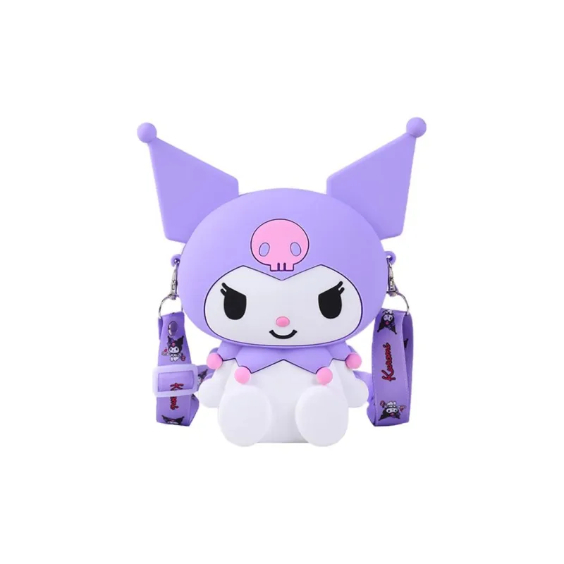 Sanrio Kuromi My Melody PVC Shoulder Bag, Crossbody Bag Medium Size Women's White/Black/Pink/Purple-3