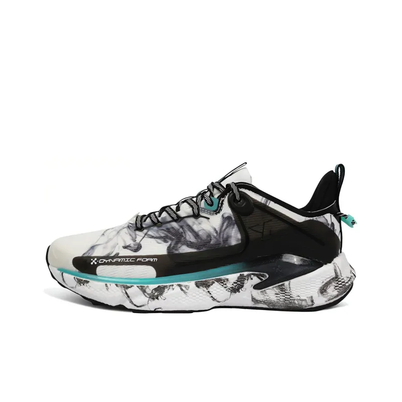 XTEP Cushioning Anti Slip And Wear Resistant Low Top Running Shoes Men's White Black-0