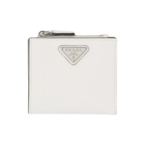 PRADA Saffiano Leather Wallet Men's White