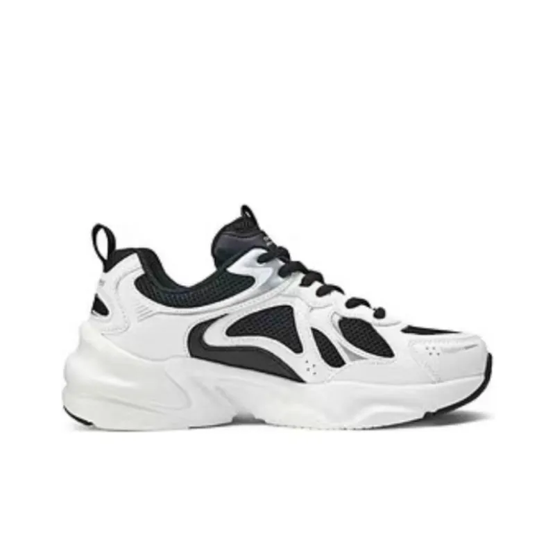 Skechers Shock Absorbers With Slip Resistant Features Low Top Chunky Sneakers Women's Black White-1