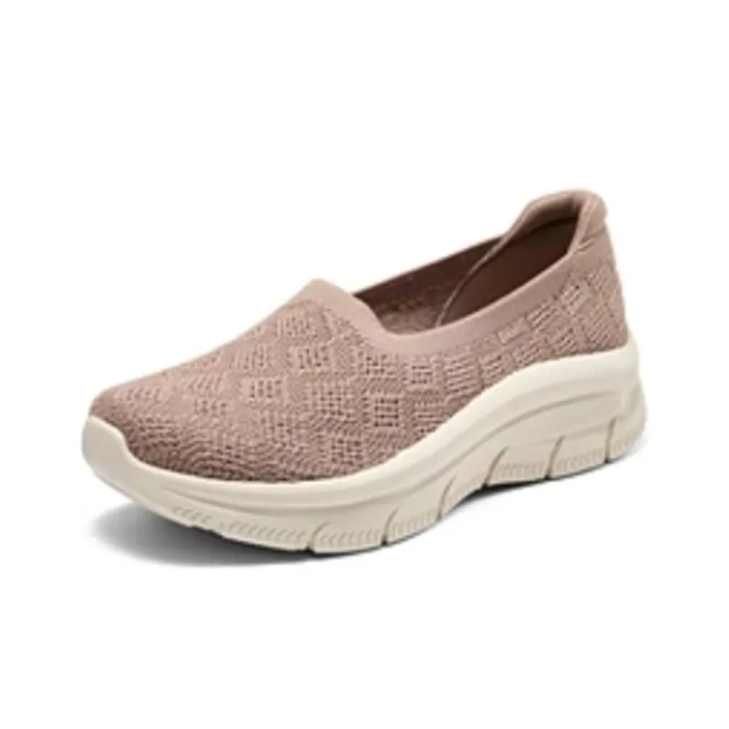 Skechers Go Walk Fle Cushioning Wear Resistant Breathable Lightweight Rebound Low Top Casual Shoes Women's Brown-2