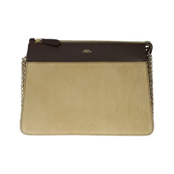 A.P.C Smooth Vegetable Tanned Leather Handbag Shoulder Bag Women's Colorful Coffee
