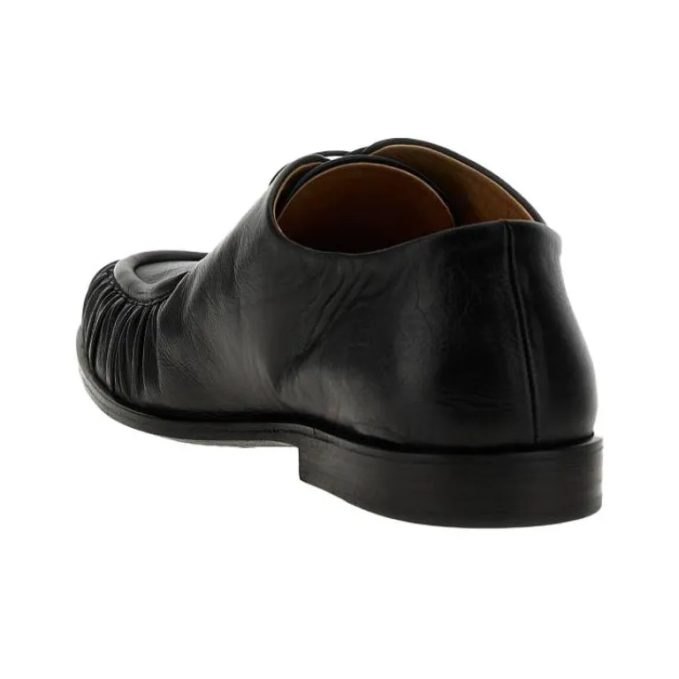Marsèll Round Toe Ruched Lace Up Shoes-3