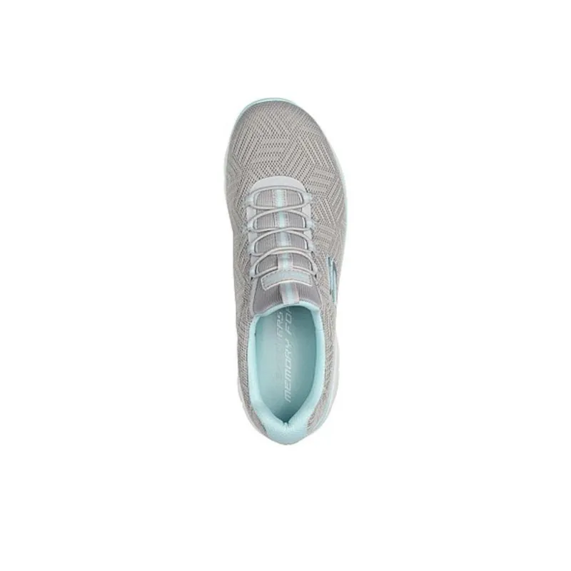 Skechers Cushioning Low-Top Running Shoes Women's Blue Gray-3