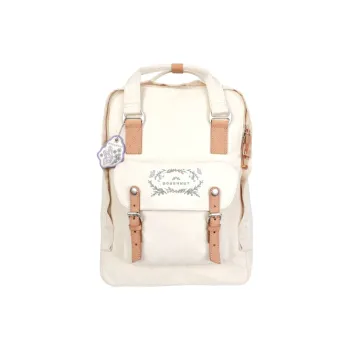 Doughnut Organic Cotton Laptop Bag, Backpack, Handbag, Crossbody Bag Large Size Unisex Beige Yellow