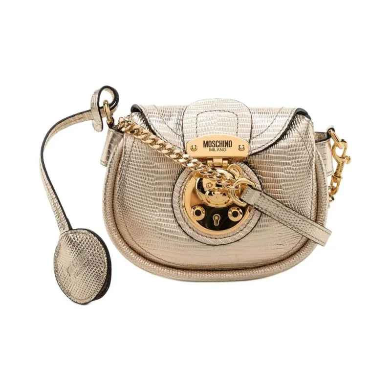 MOSCHINO Teddy Lock Leather Mini Bag-1