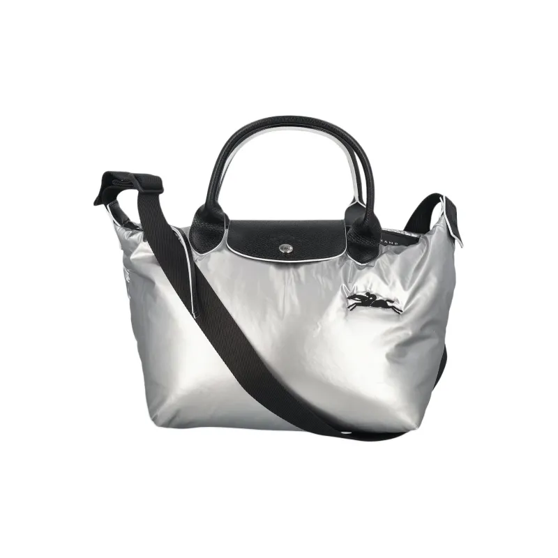 LONGCHAMP Le Pliage Alpin Nylon Fabric Shoulder Bag, Crossbody Bag, Handbag Women's Silver-1