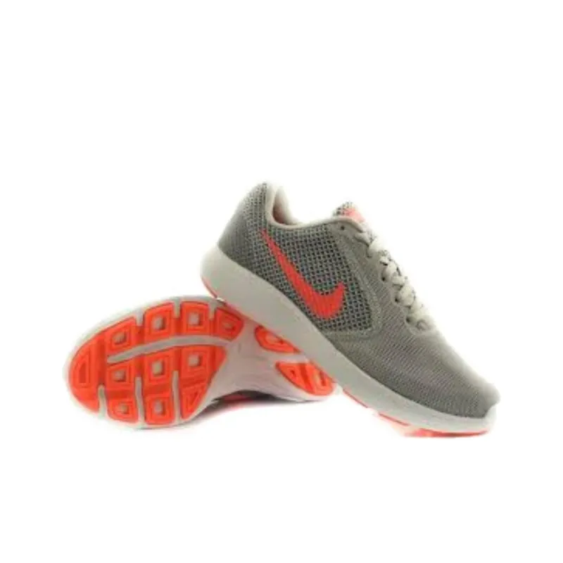 Nike Revolution 3 Wolf Grey Hyper Orange Women's-2