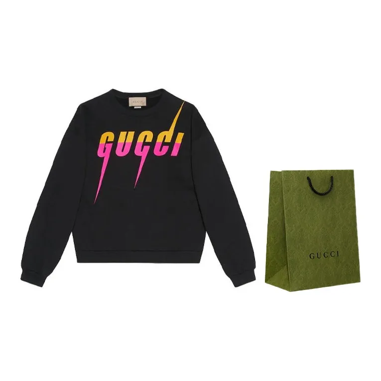 GUCCI Blade Logo print Cotton Sweatshirt-1