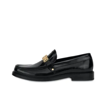 MOSCHINO Logo-plaque Leather Loafers