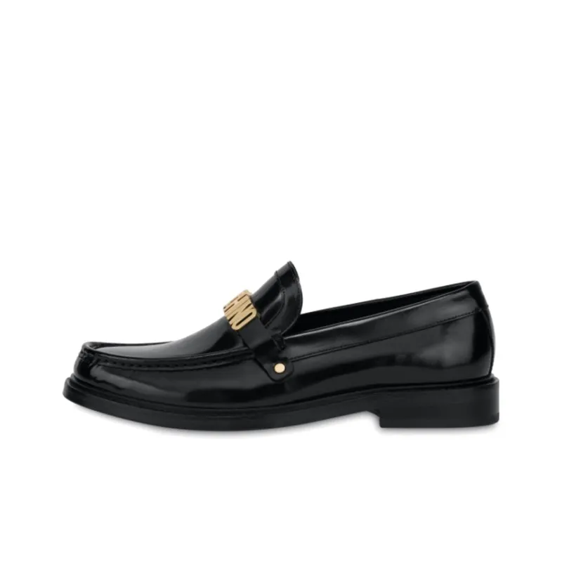 MOSCHINO Logo-plaque Leather Loafers-0