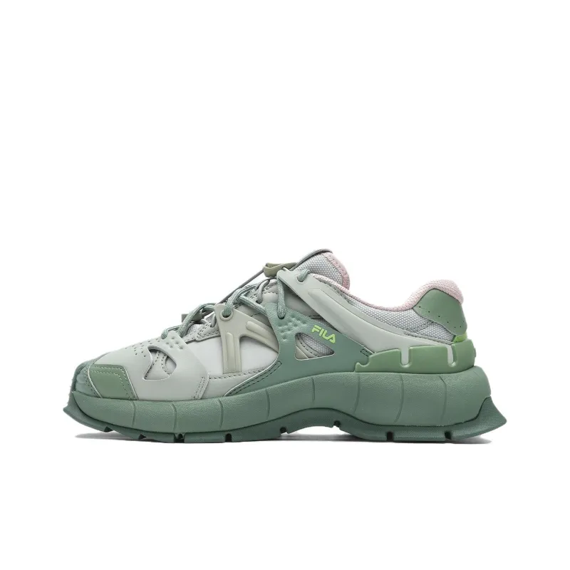 FILA INSETTO Wear Resistant Low Top Chunky Sneakers Women's Green-0