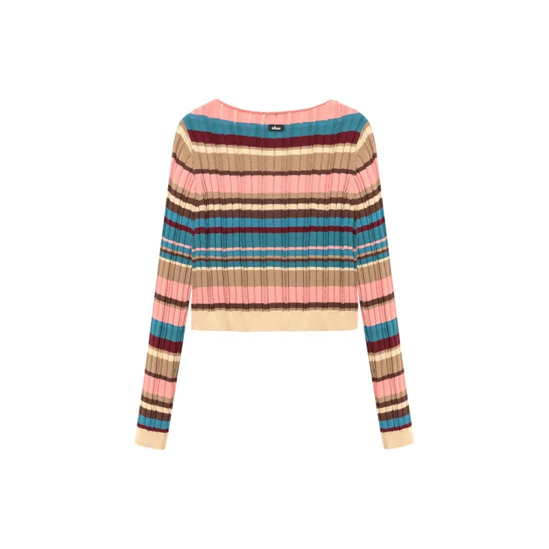 CHUU Knitwear Women's Pink Stripes-1