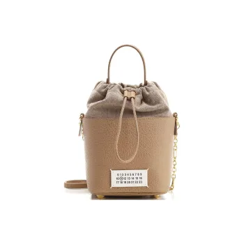 Maison Margiela Leather Bucket Bag Portable Crossbody Bag Shoulder Bag Women's Brown