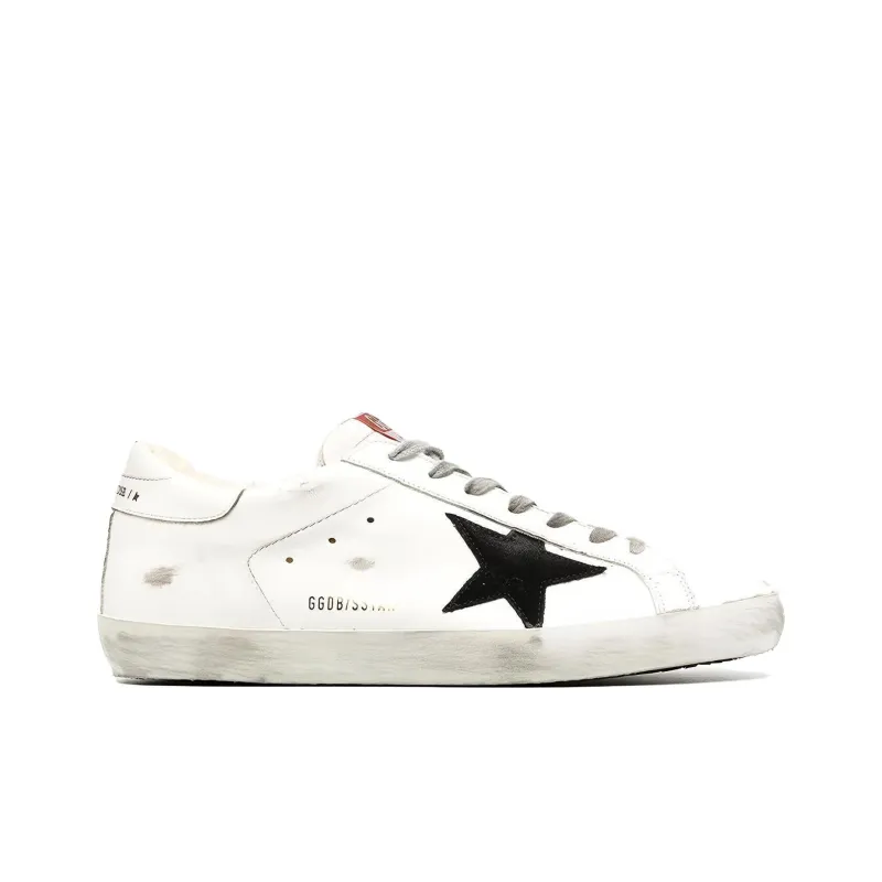 Golden Goose Super Star Low Top Stylish Skateboarding Shoes Men's White Distressed Style-1