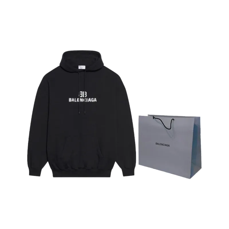 Balenciaga Women'ss Bb Pixel Medium Fit Hoodie Black-2