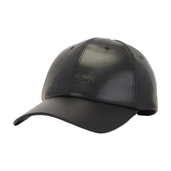 GIVENCHY Leather Baseball Caps Men's Black