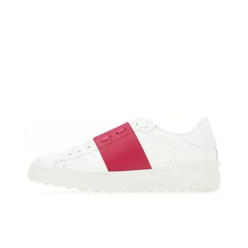 Valentino Open Skateboard Shoes Women's Low-Top White/Pink